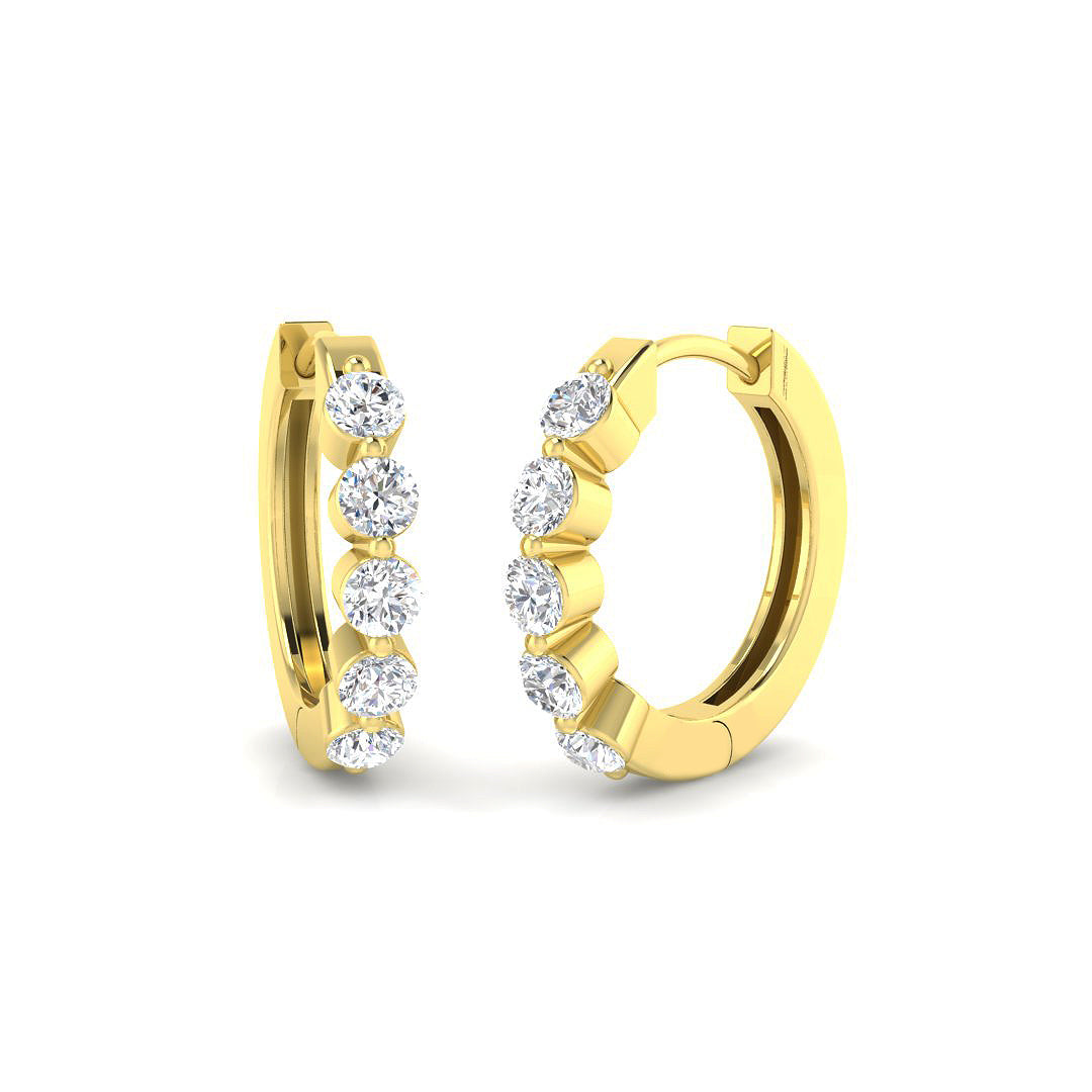 9ct Yellow Gold Round Lab Grown Diamond Earrings 1