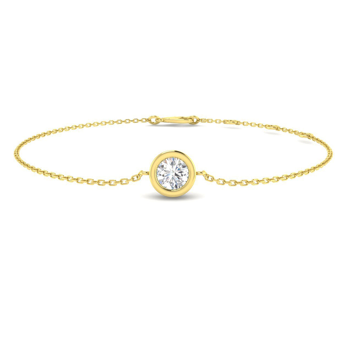 9ct Yellow Gold Round Lab Grown Diamond Bracelet 1