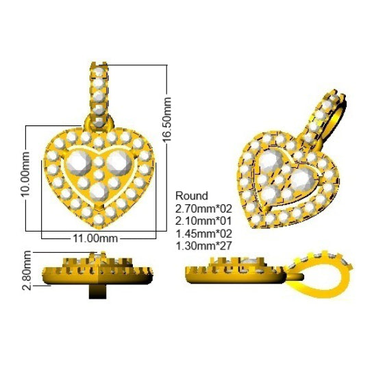 9ct Yellow Gold Round Lab Grown Diamond Pendant 2