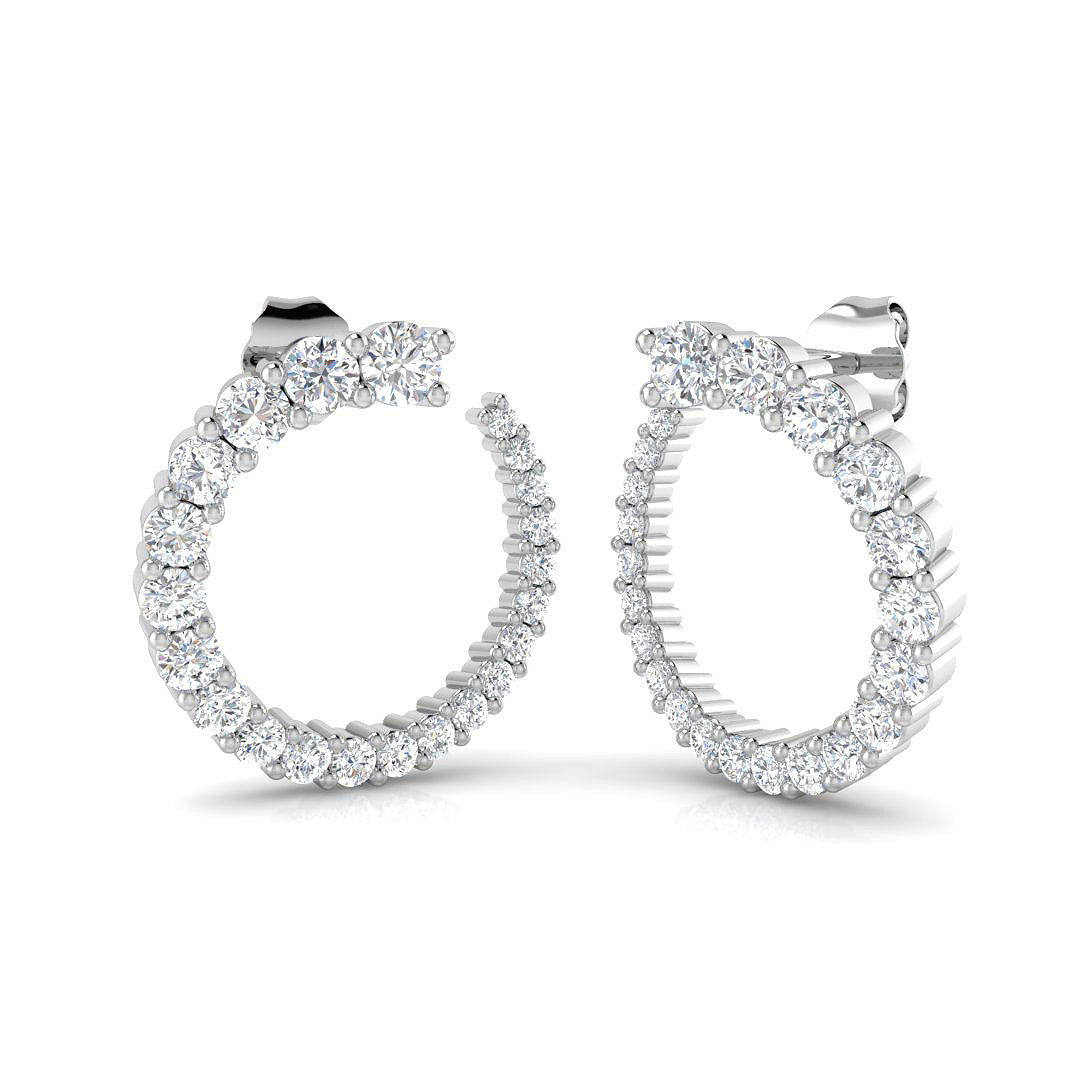 9ct White Gold Round Lab Grown Diamond Earrings 1