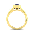 18ct Yellow Gold Baguette and Emerald Cut Blue Sapphire and Diamond Ring 2