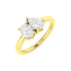 18ct Yellow Gold Oval and Pear Lab Grown Diamond Ring 1