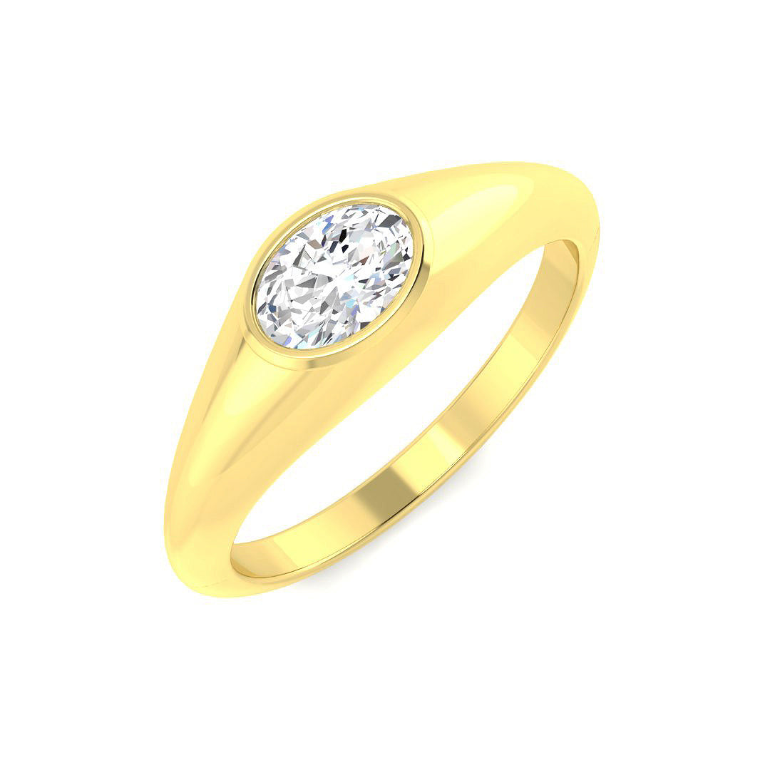 9ct Yellow Gold Oval Lab Grown Diamond Ring 1