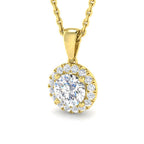 9ct Yellow Gold Round Lab Grown Diamond Pendant 1
