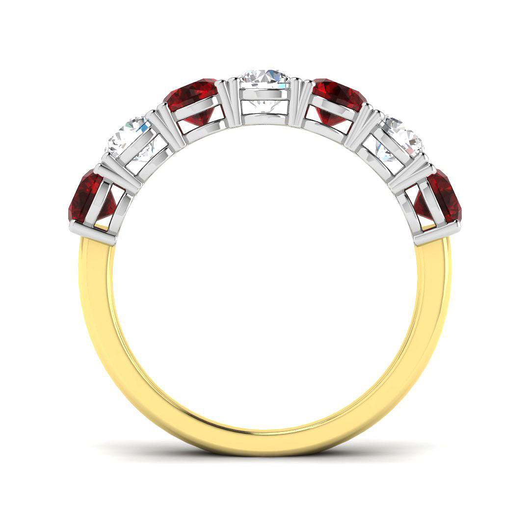 18ct Two Tone Round Ruby and Diamond Ring 2