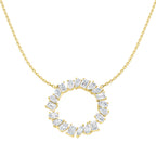 9ct Yellow Gold Emerald Cut and Marquise and Oval and Pear Lab Grown Diamond Necklace 1