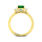 9ct Yellow Gold Emerald Cut Emerald and Diamond Ring 2