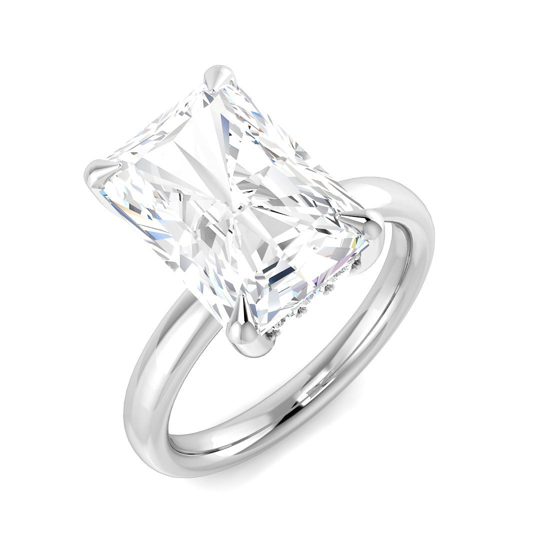9ct White Gold Radiant Lab Grown Diamond Ring 1