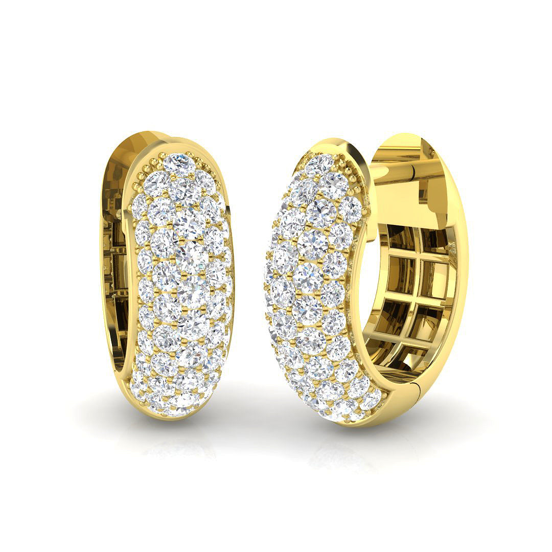 9ct Yellow Gold Round Lab Grown Diamond Earrings 1