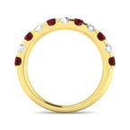 9ct Yellow Gold Round Ruby and Diamond Ring 2
