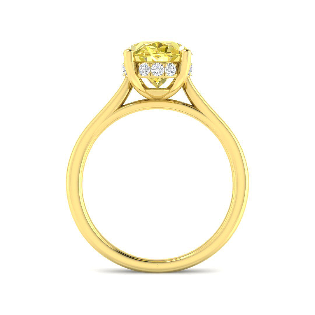 9ct Yellow Gold Oval Lab Grown Diamond and Lab Yellow Diamond Ring 2