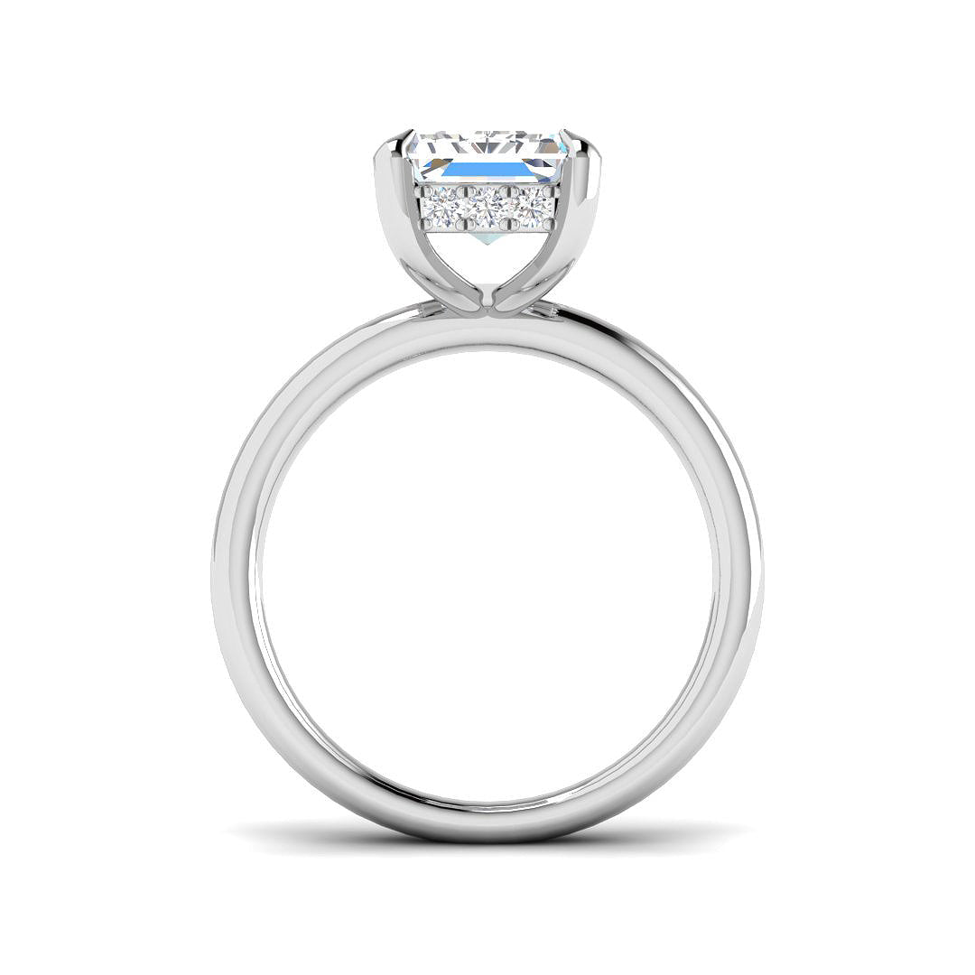 9ct White Gold Emerald Cut Lab Grown Diamond Ring 2