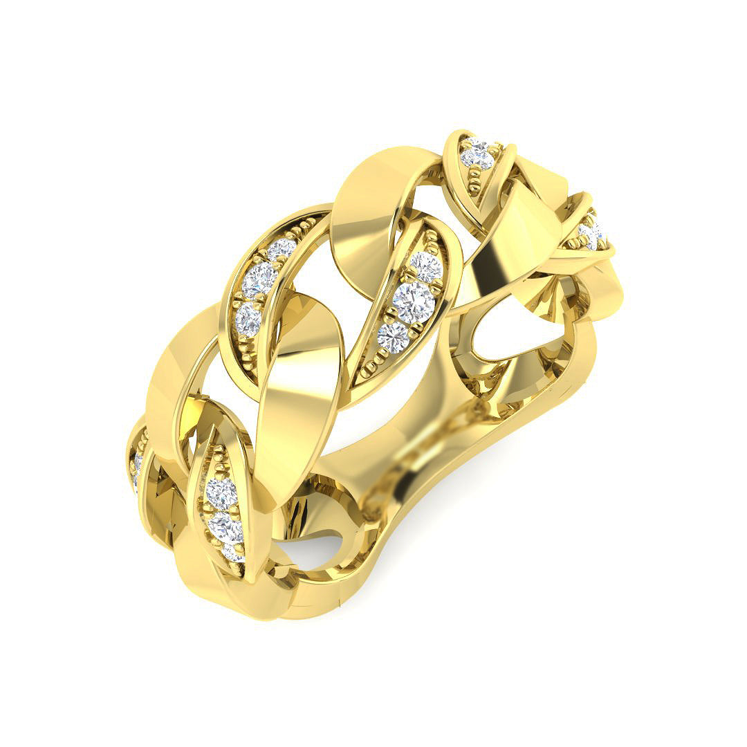 9ct Yellow Gold Round Lab Grown Diamond Ring 1