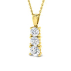 9ct Yellow Gold Round Lab Grown Diamond Pendant 1