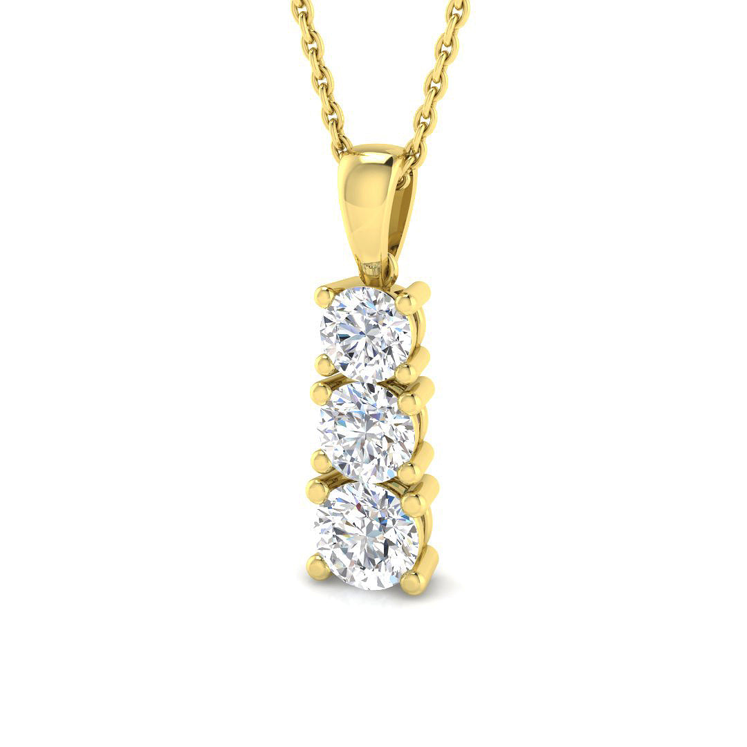 9ct Yellow Gold Round Lab Grown Diamond Pendant 1