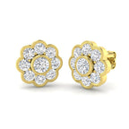 9ct Yellow Gold Round Lab Grown Diamond Earrings 1