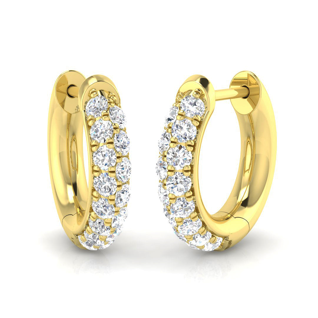 9ct Yellow Gold Round Lab Grown Diamond Earrings 1