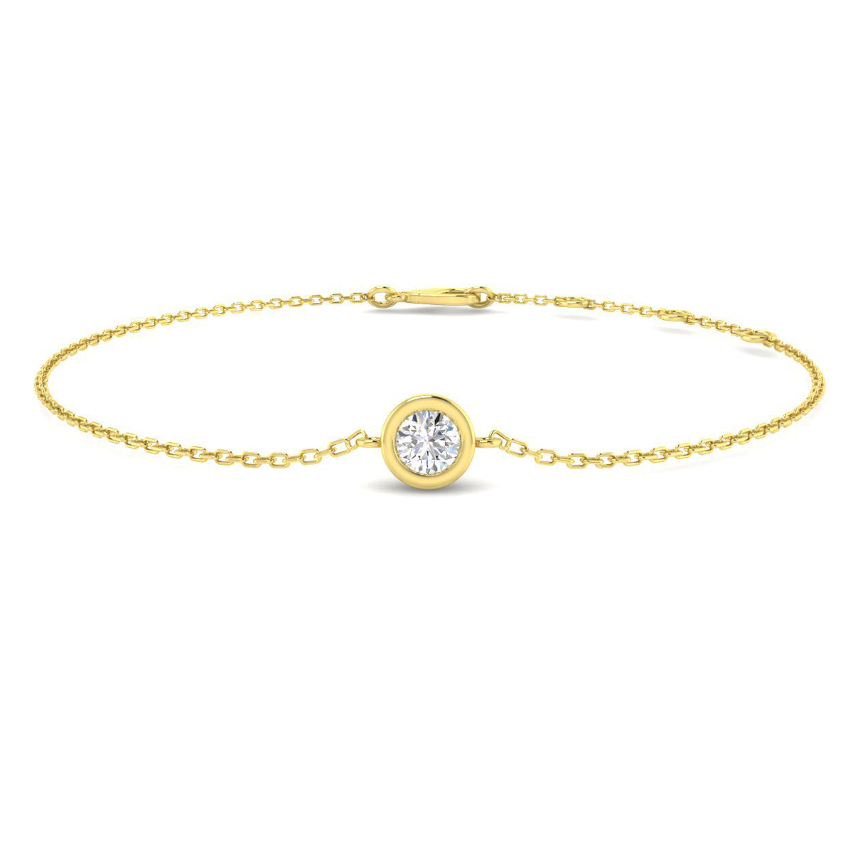 9ct Yellow Gold Round Lab Grown Diamond Bracelet 1