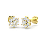 9ct Yellow Gold Round Lab Grown Diamond Earrings 1