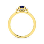 9ct Yellow Gold Oval Blue Sapphire and Diamond Ring 2