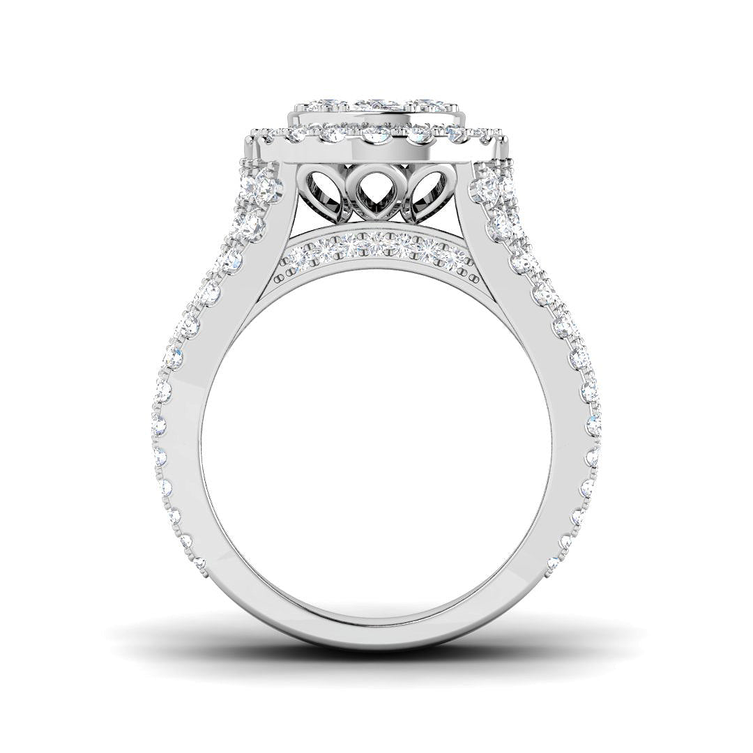 9ct White Gold Round Lab Grown Diamond Ring 2