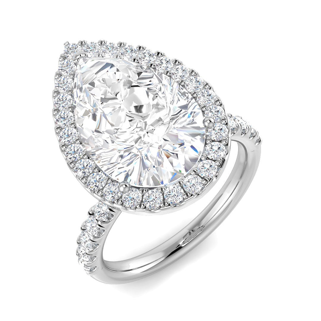 Platinum Pear Lab Grown Diamond Ring 1