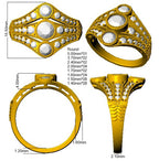 9ct Yellow Gold Round Cvd Old Cut Ring 3