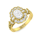 9ct Yellow Gold Baguette and Cushion Cvd Old Cut and Lab Grown Diamond Ring 1