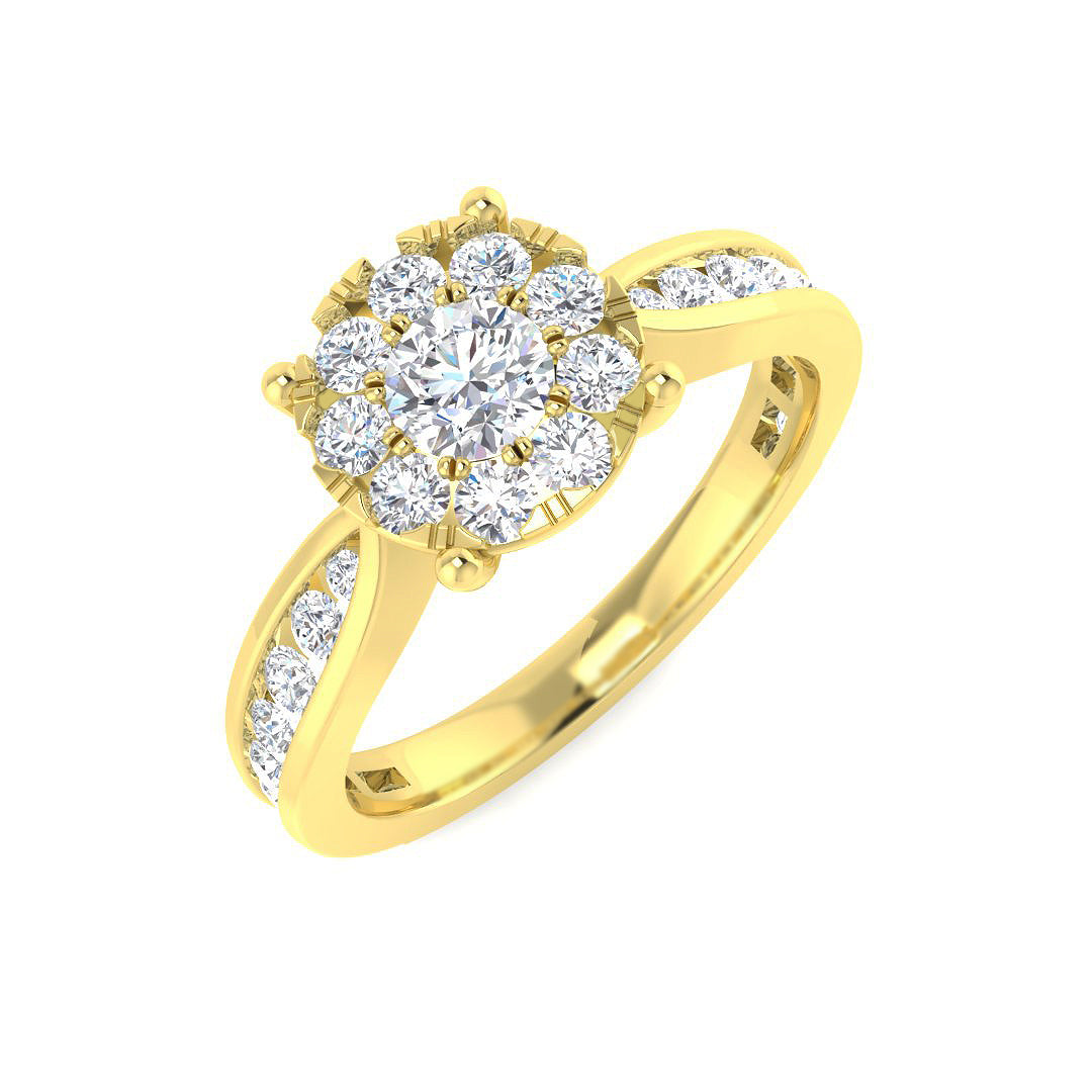 9ct Yellow Gold Round Lab Grown Diamond Ring 1