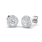 9ct White Gold Round Lab Grown Diamond Earrings 1