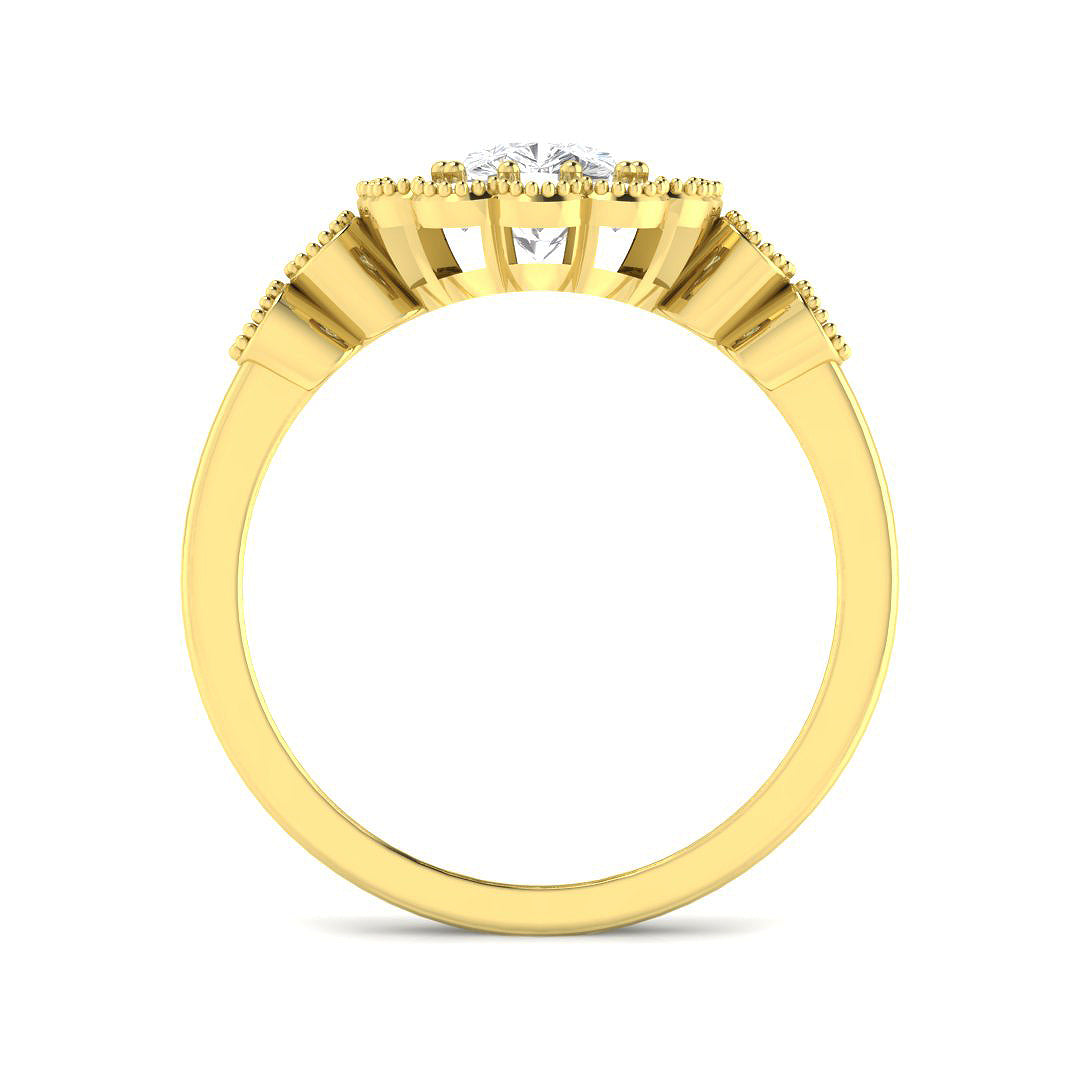 9ct Yellow Gold Cushion Cvd Old Cut Ring 2