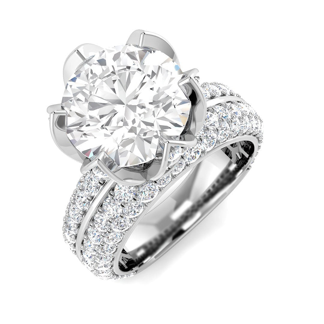 9ct White Gold Round Lab Grown Diamond Ring 1