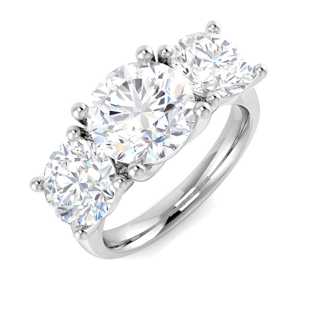 9ct White Gold Round Lab Grown Diamond Ring 1