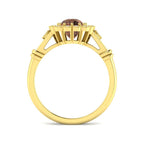9ct Yellow Gold Cushion Brown Diamond and Diamond Ring 2