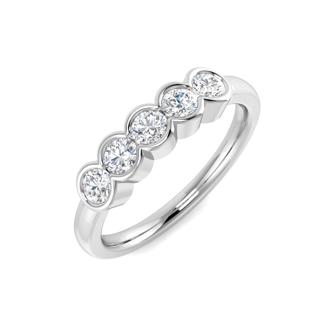 9ct White Gold Round Lab Grown Diamond Ring 1