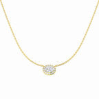 9ct Yellow Gold Oval Lab Grown Diamond Necklace 1