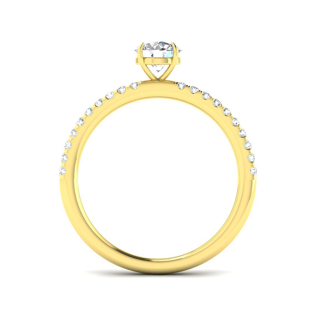 18ct Yellow Gold Round Lab Grown Diamond Ring 2