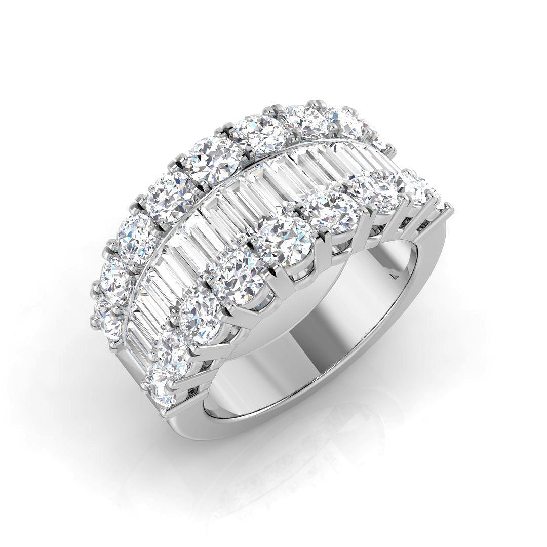 9ct White Gold Baguette Lab Grown Diamond Ring 1