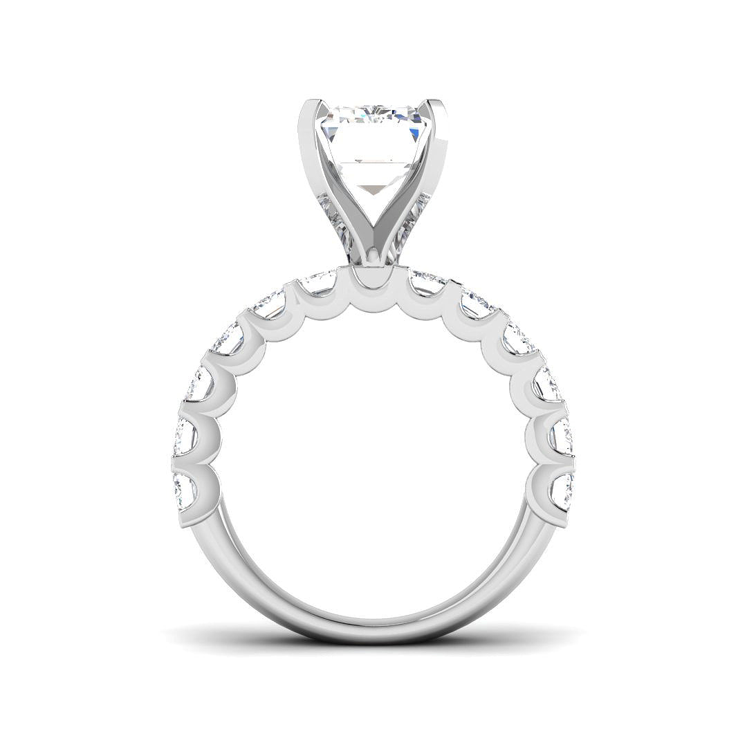 9ct White Gold Emerald Cut Lab Grown Diamond Ring 2