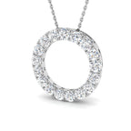 9ct White Gold Round Lab Grown Diamond Pendant 1