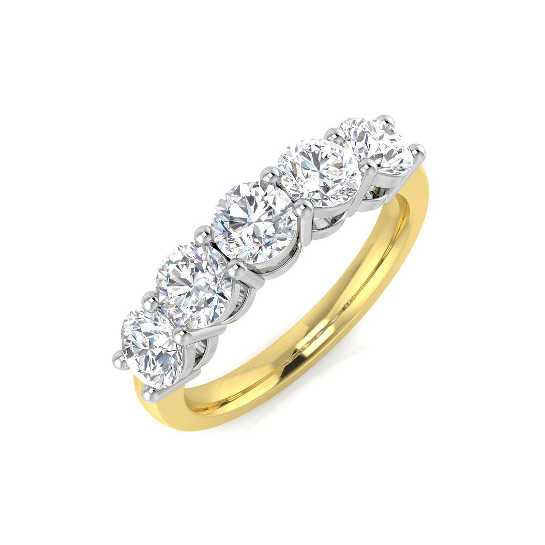 18ct Yellow Gold Round Lab Grown Diamond Ring 1