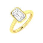 9ct Yellow Gold Emerald Cut Lab Grown Diamond Ring 1