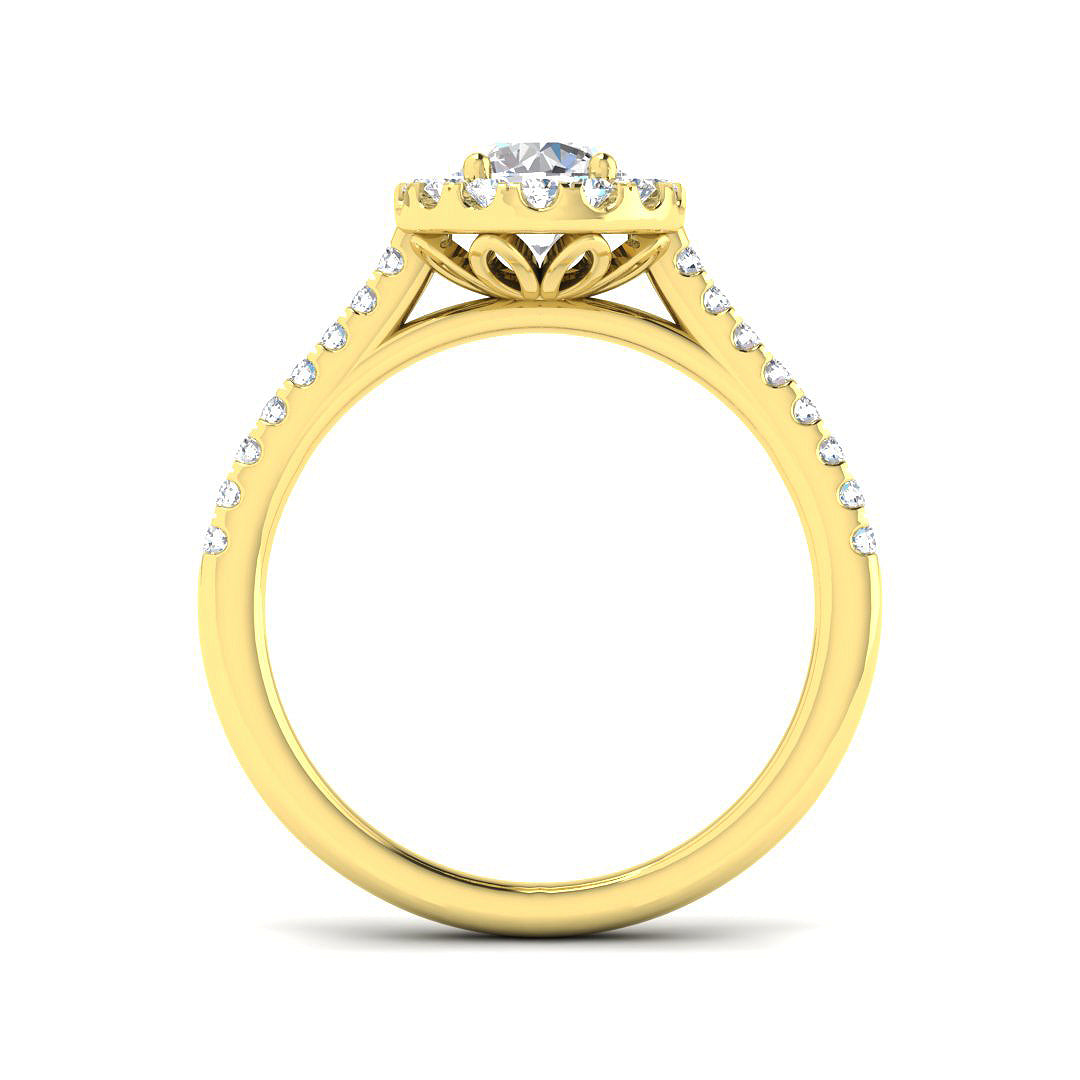 9ct Yellow Gold Round Lab Grown Diamond Ring 2