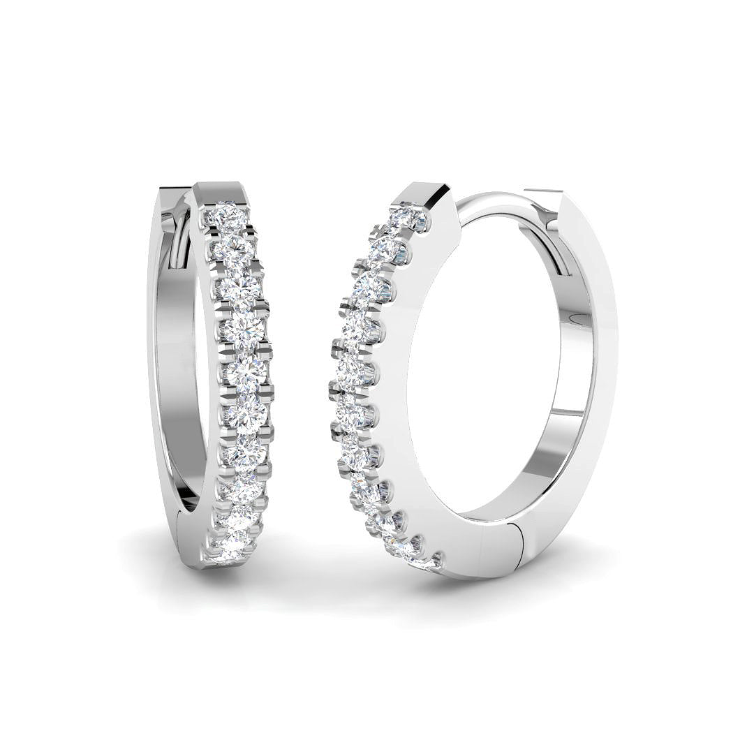 9ct White Gold Round Lab Grown Diamond Earrings 1