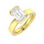 9ct Yellow Gold Emerald Cut Lab Grown Diamond Ring 1