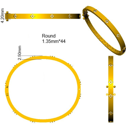 9ct White Gold Round Lab Grown Diamond Bangle 2