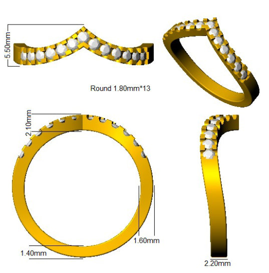 9ct Yellow Gold Round Lab Grown Diamond Ring 3