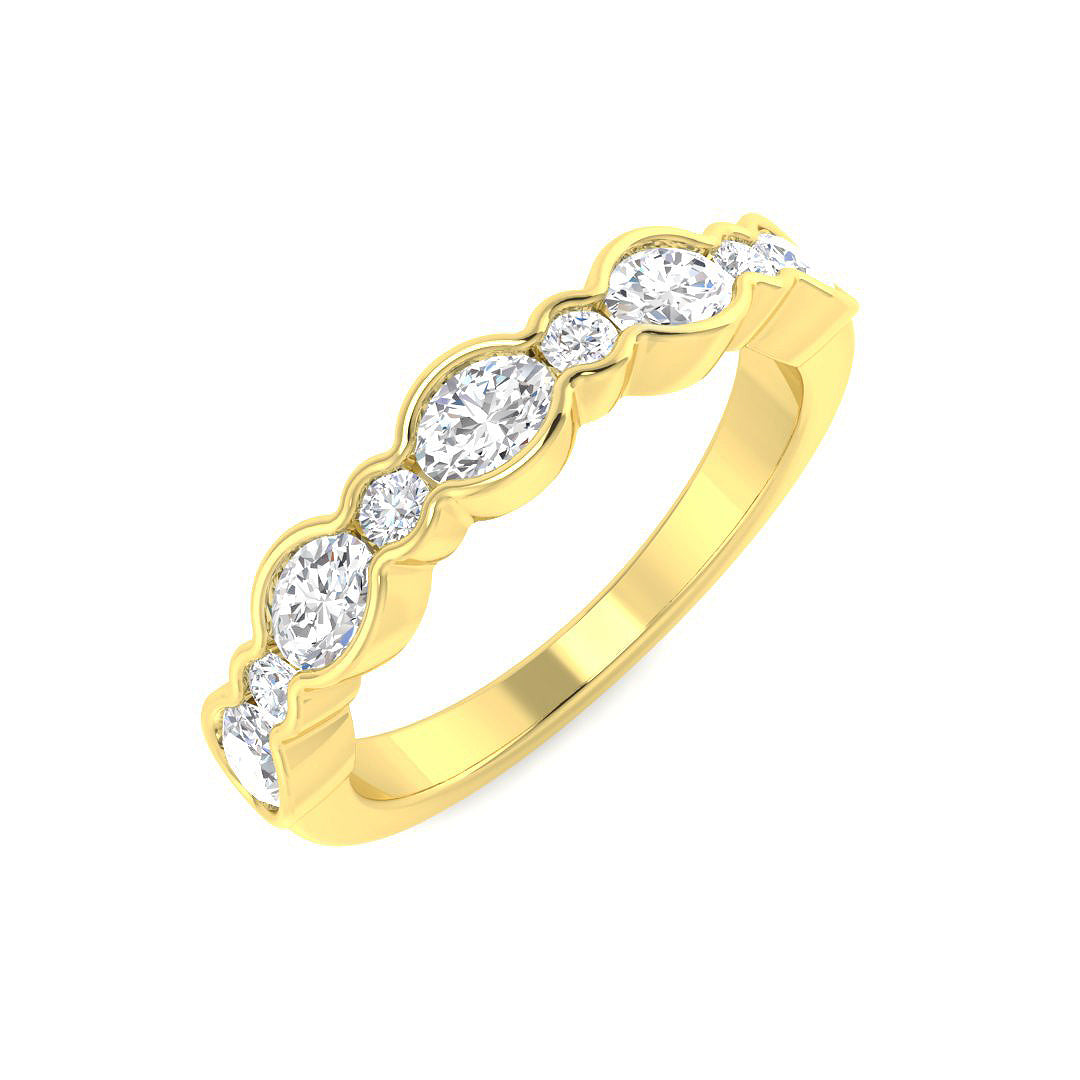 9ct Yellow Gold Oval Lab Grown Diamond Ring 1