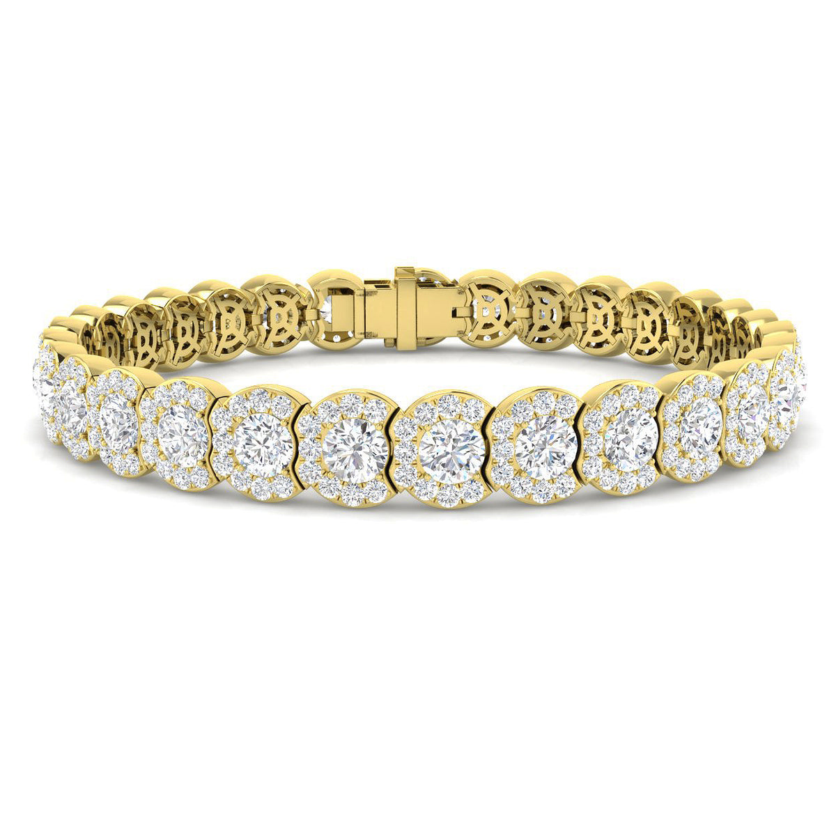 9ct Yellow Gold Round Lab Grown Diamond Bracelet 1