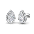 9ct White Gold Round Lab Grown Diamond Earrings 1
